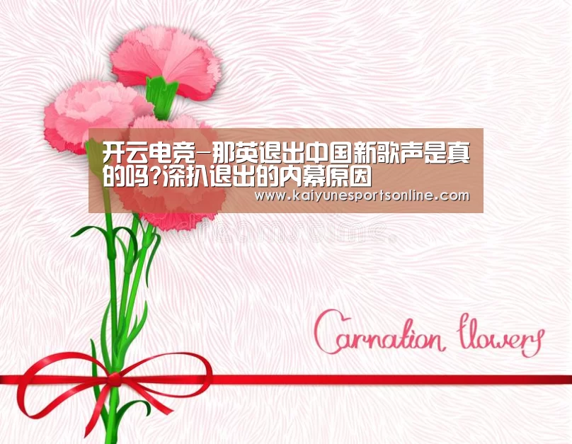 开云电竞-那英退出中国新歌声是真的吗?深扒退出的内幕原因(图1) 开云电竞官网